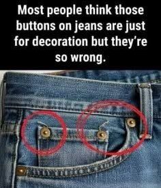 Thumbnail for Most people think those buttons on jeans are just for decoration but they’re so wrong.